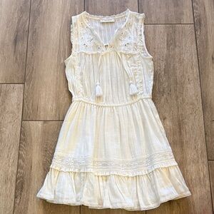 Lucky Brand Cream Lace Embroidered Blouse